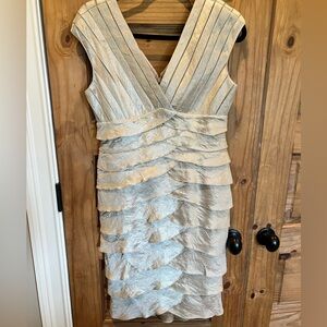 Beautiful Adriana Papell Cocktail Dress - Ivory/Beige - Size 8